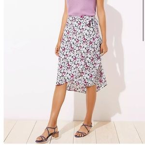 Loft Midi Floral Wrap Skirt - Size 16 Plus